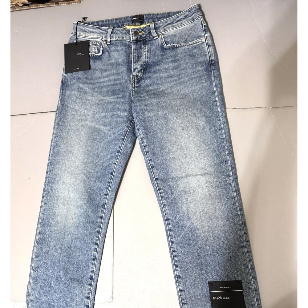 PRPS Studio Jeans 30 29 Buick Fit Light Wash Slim Italy Distressed Button Fly